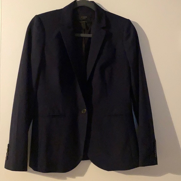 J CREW 1035 Tollegno 1900 Womens Jacket Navy Blazer - Picture 2 of 8